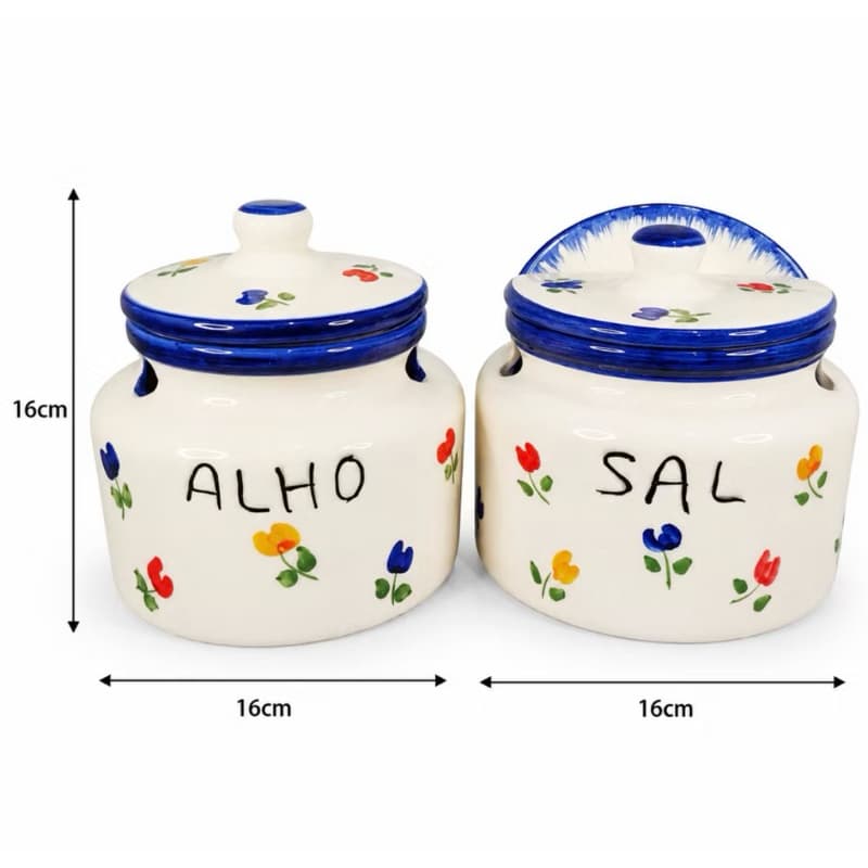 Porta Alho e Saleiro Artesanal  Cereja Tulipa Coração