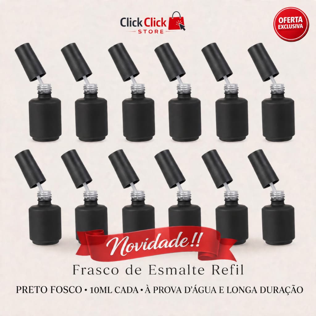 Frasco Refil de Esmalte Gel 10ml Vazio com Pincel Aplicador para Nail Designer Manicure Profissional SQ7644