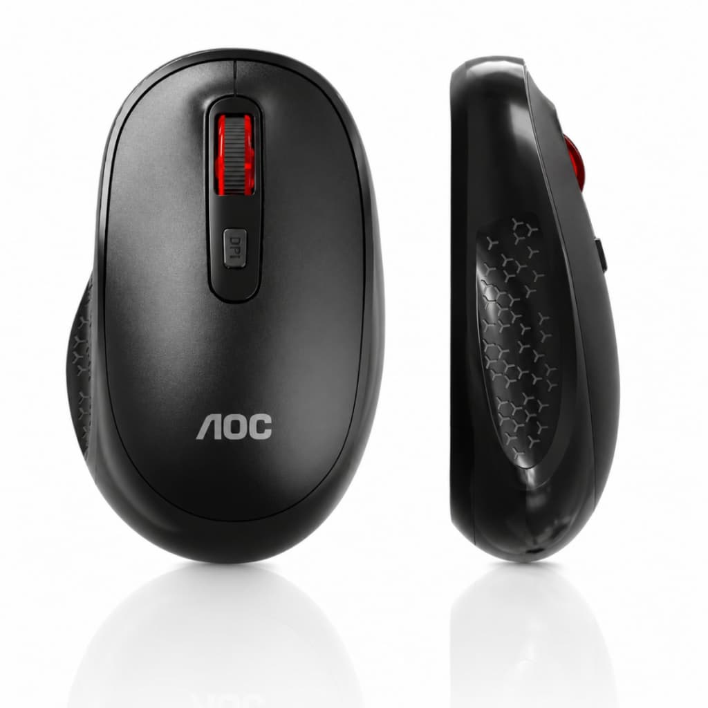 Mouse Sem Fio USB Ergonômico Office Wireless Trabalho Ms400 Aoc Escritório Trabalho Comércio