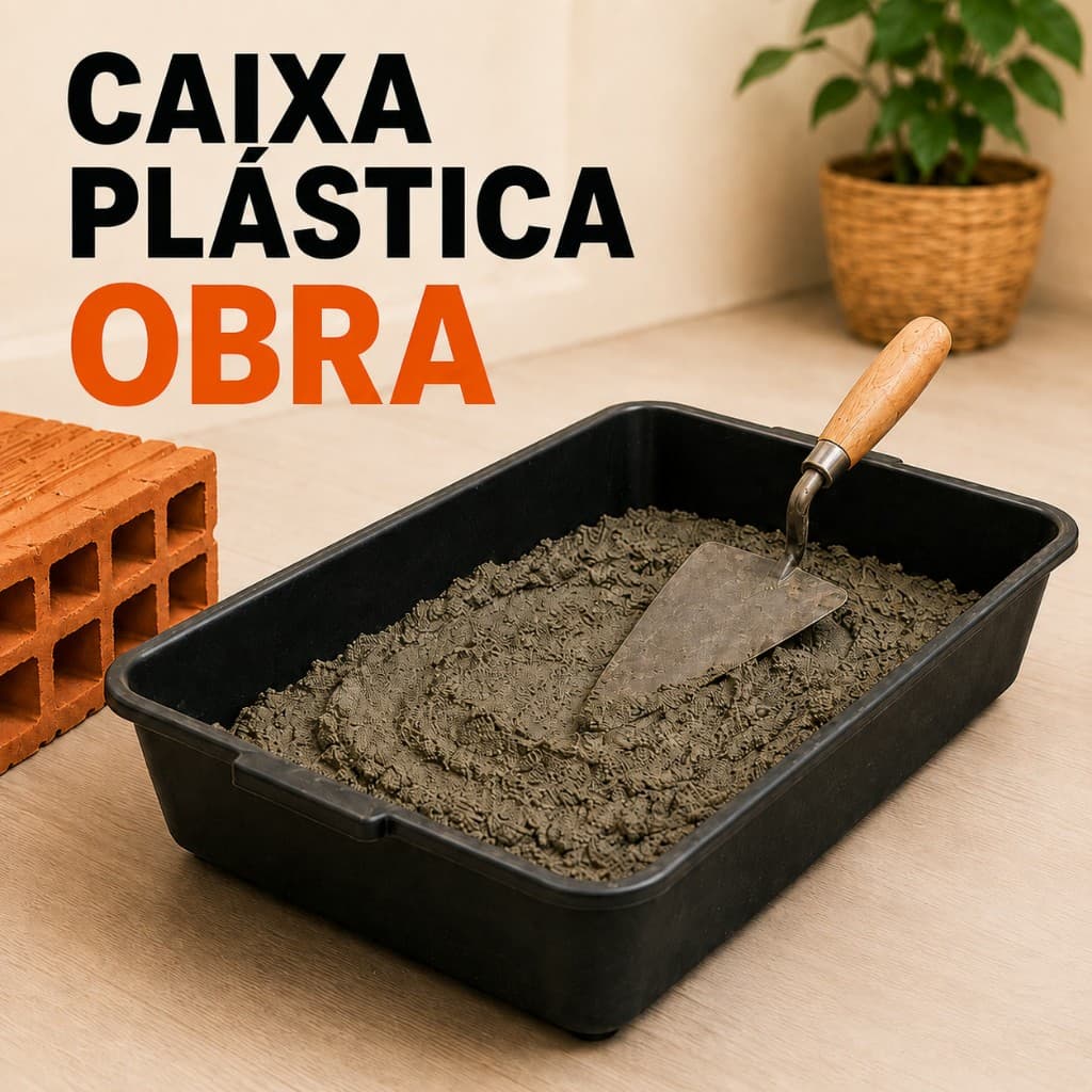 Kit 3 Caixa Plástica Multiuso Obra Construção Reforçada 22L