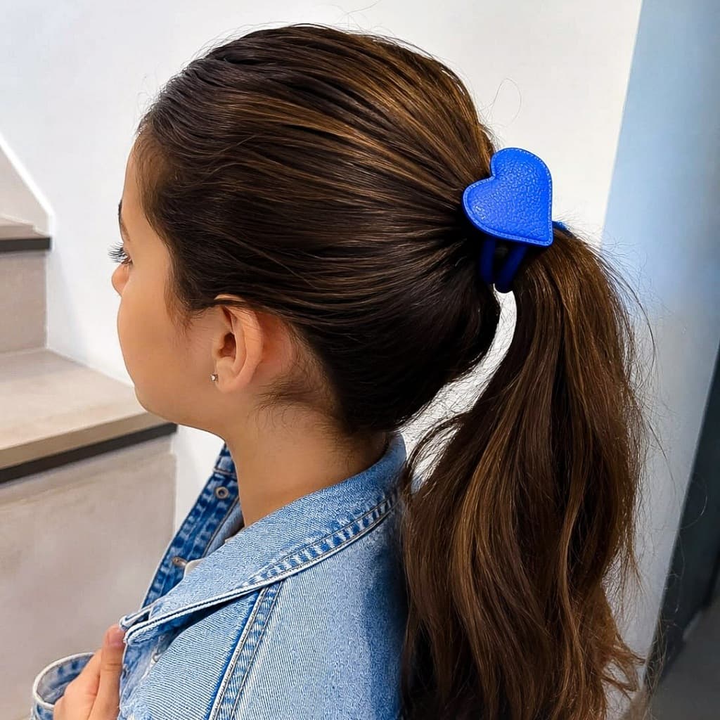 Xuxinha Amarrador de Cabelo Adulto/Infantil Coração Courino Elástico Várias Cores