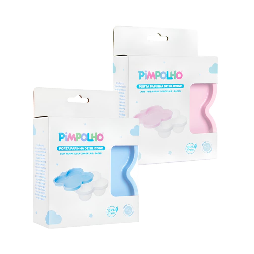 Pote Porta Papinha De Silicone Pimpolho Com Divisórias Infantil Para Congelar Ou Por No Micro-ondas