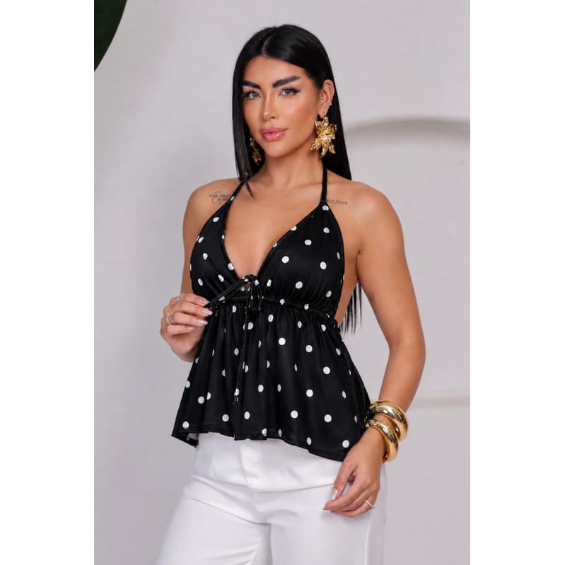 Blusa Regata Feminina Com Bojo Amarração Frontal Tendência Verão