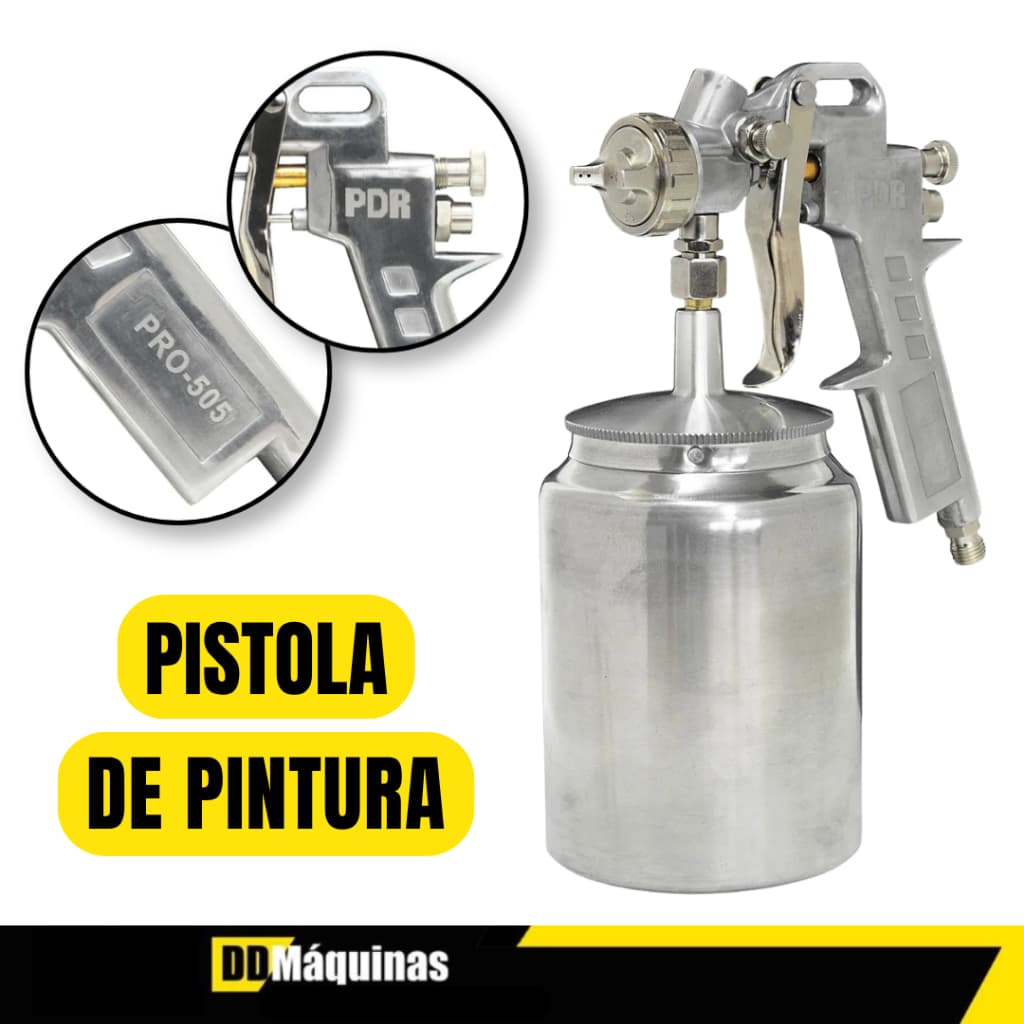 Pistola de Pintura Pneumática Com Sucção Bico 1,5mm PRO-505 - PDR