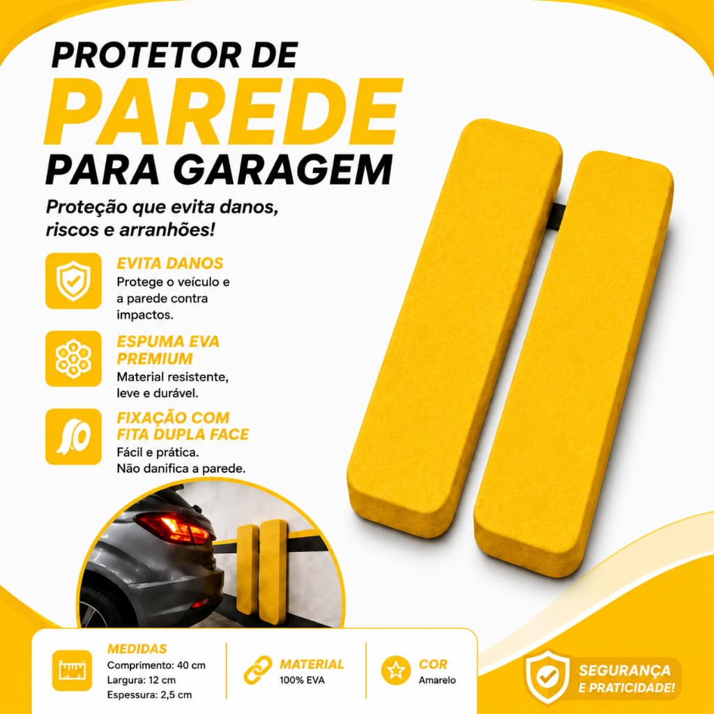 2 Batente Eva Protetor Garagem Parachoque - 30cm x 08cm x 30mm.