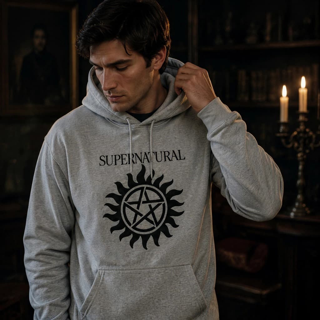Moletom Canguru Serie Seriado Sobrenatural Dean Sam Winchester Supernatural Confortavel Quente Abrigo Para Frio