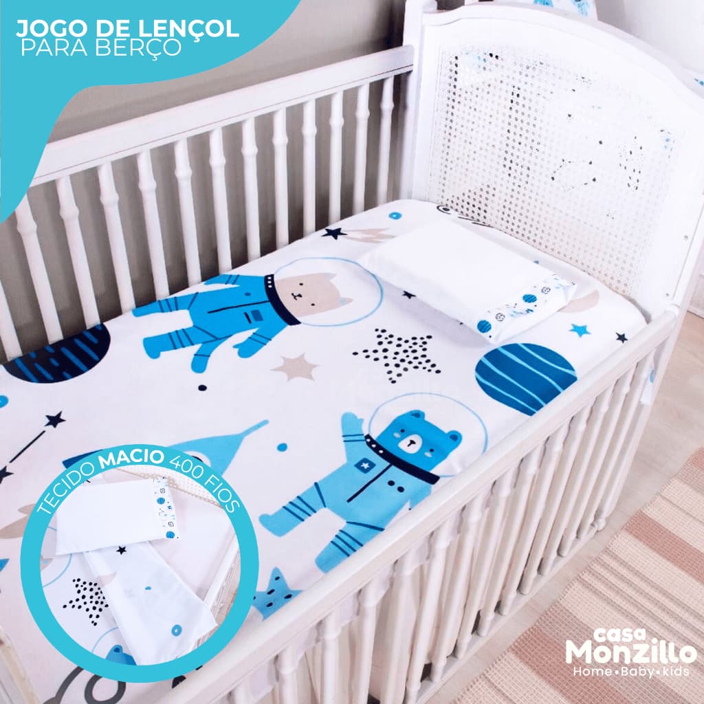 JOGO DE LENÇOL | BEBÊ | 400 FIOS | ESTAMPAS | MENINO MENINA