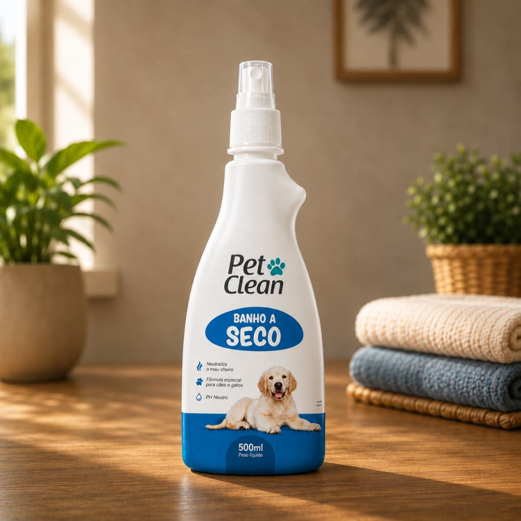Banho a seco 500ml spray líquido da pet clean para cachorro gato anti frio pet shop