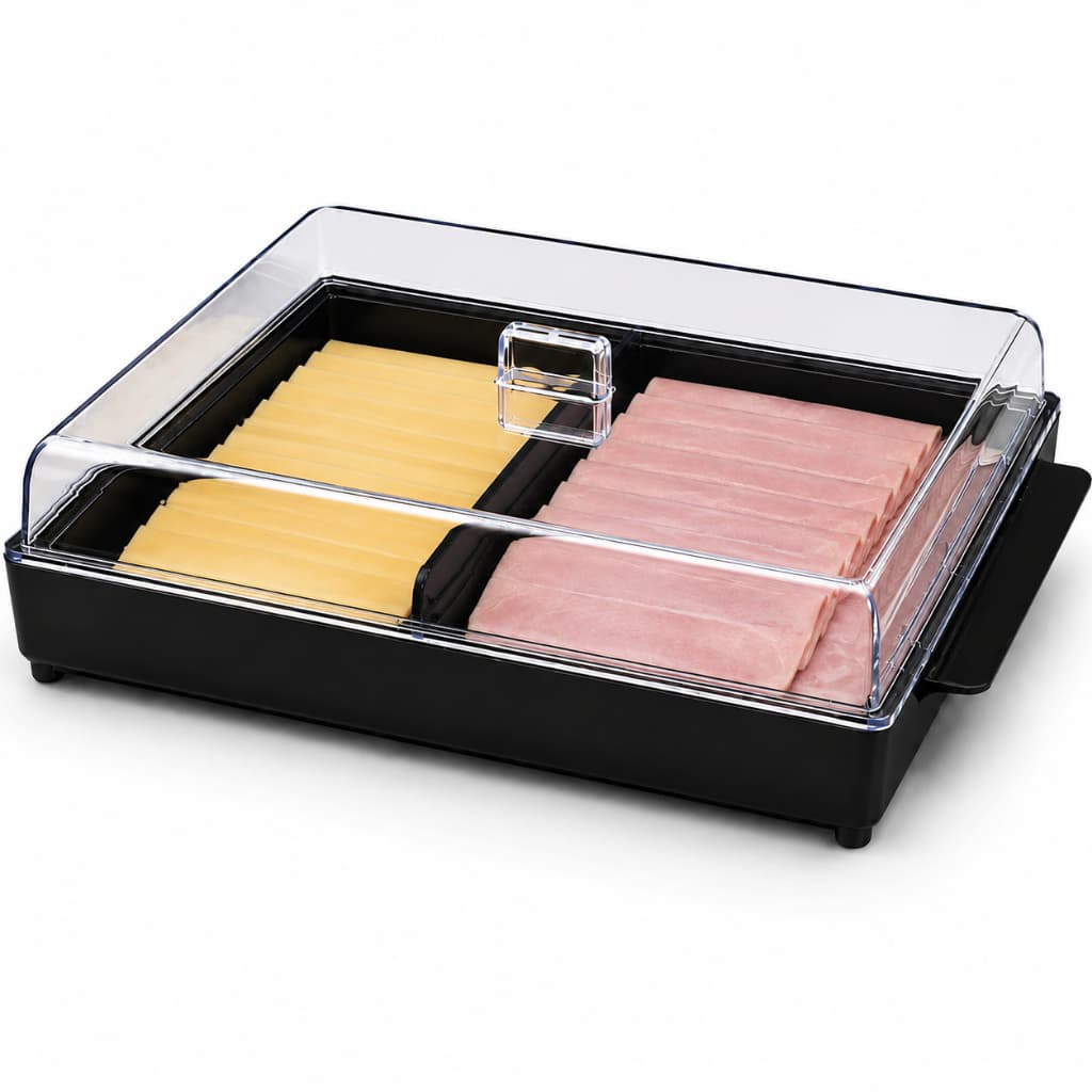 Porta Frios com Tampa Duplo para Queijo e Presunto Organizador de Geladeira