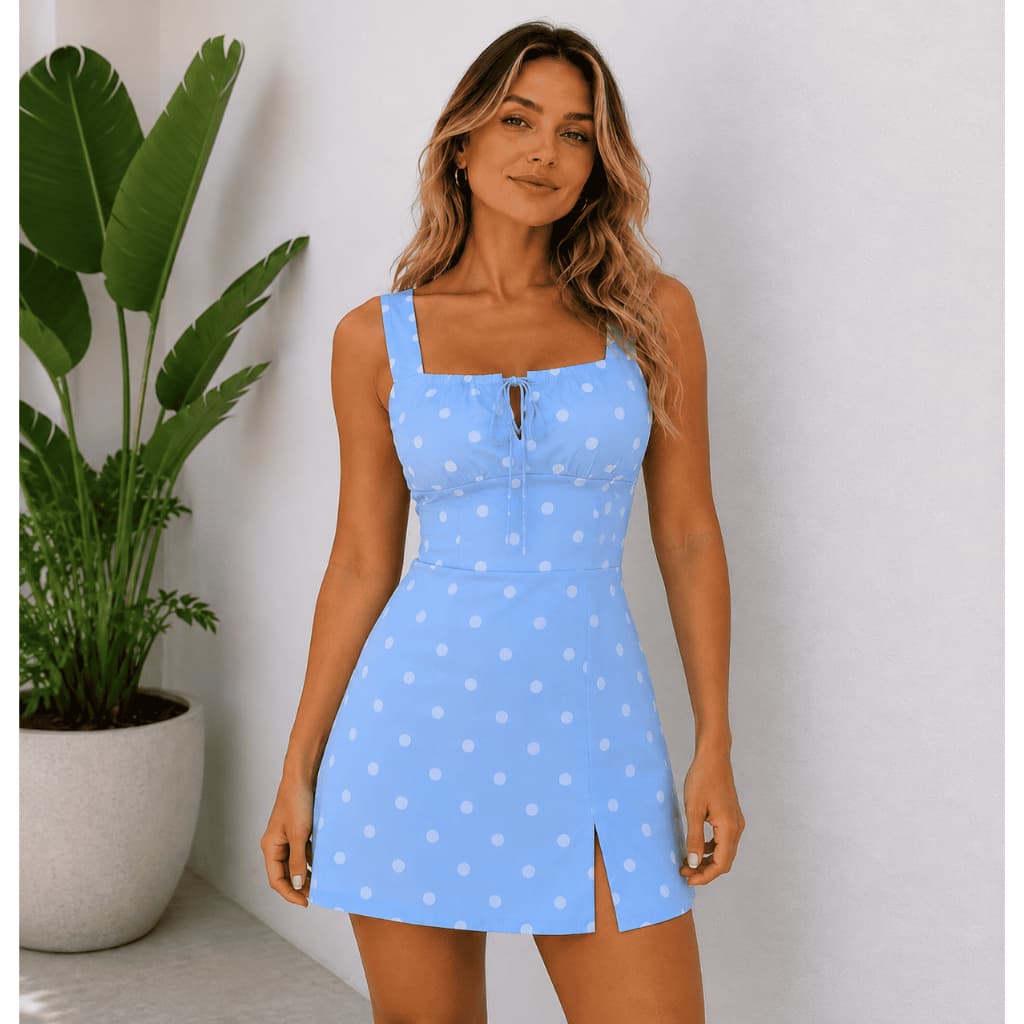 Vestido Macaquinho Curto com Bojo Feminino Estampado