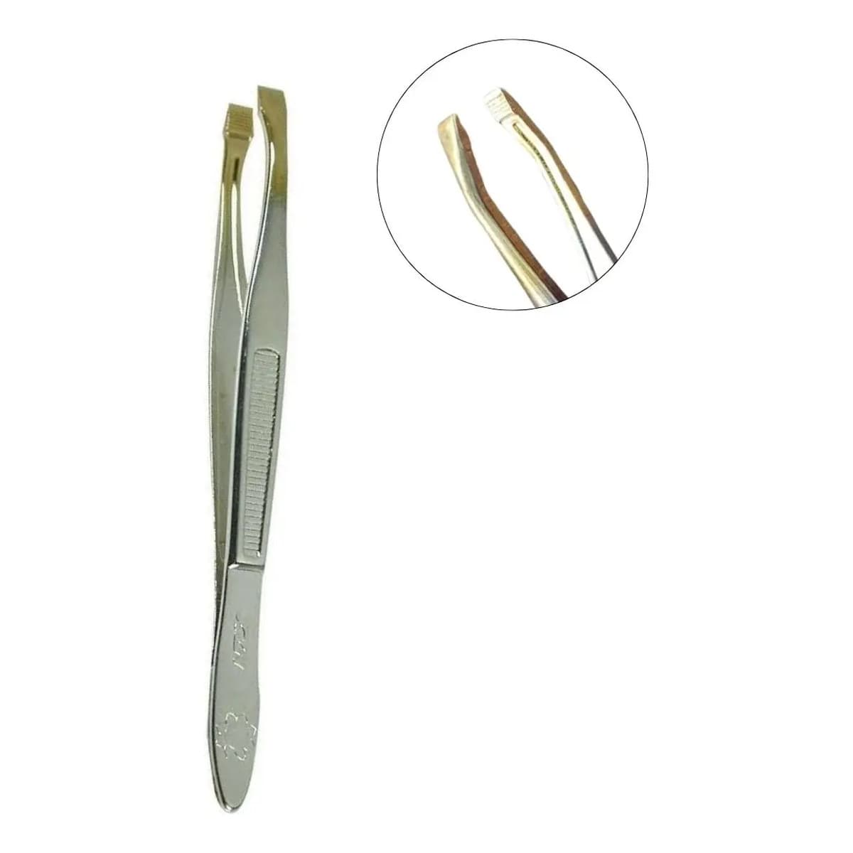 QBM973 Pinça Chanfrada para Sobrancelha Acessório de Beleza Prático