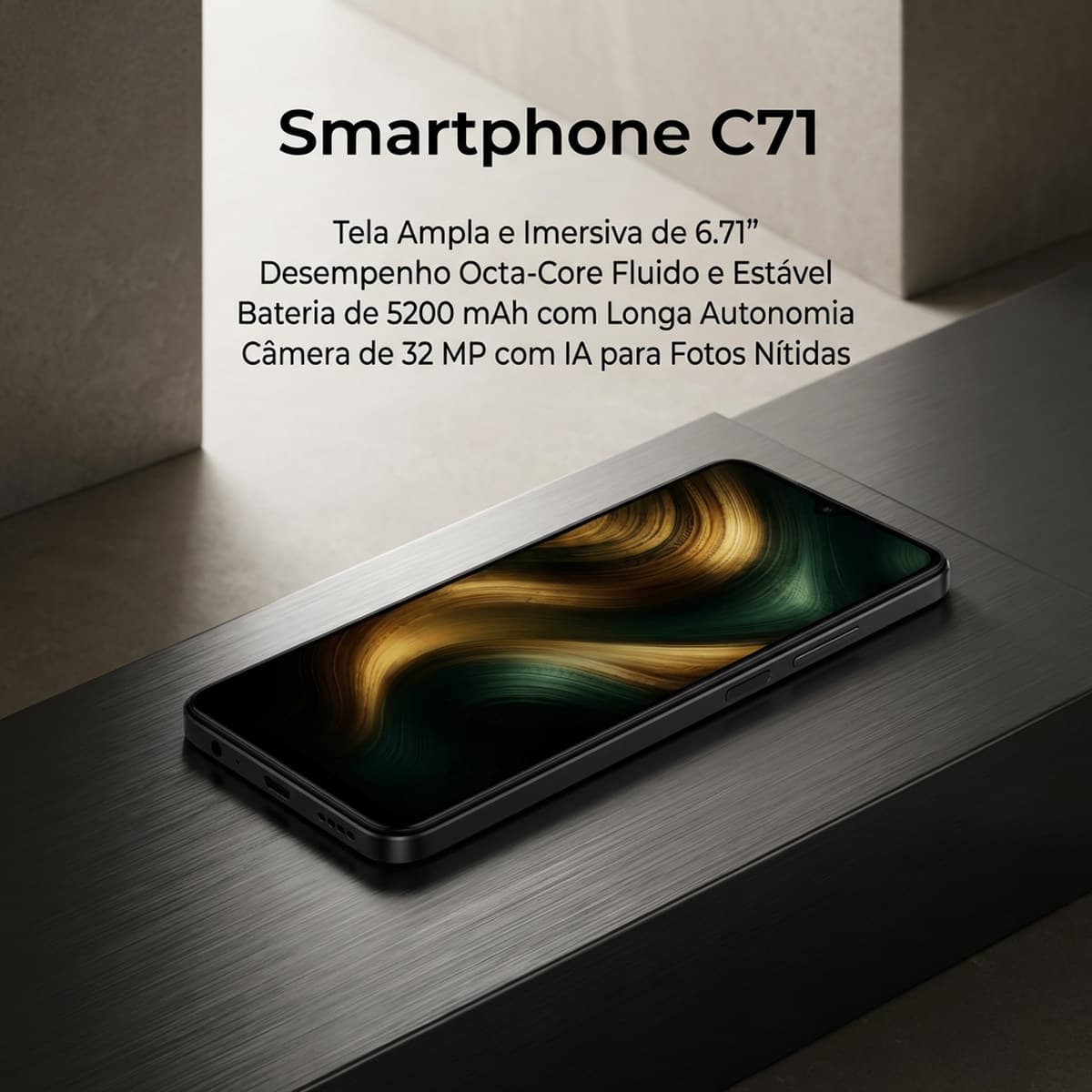 Celular Poco C71 128GB Smartphone Tela Grande Desempenho para Apps e Redes Sociais Armazenamento
