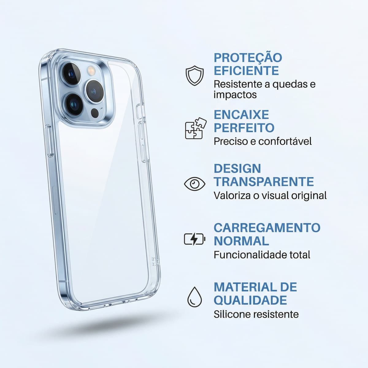 Capinha Silicone Transparente para iPhone 16 Capa Flexível Ajuste Perfeito Proteção Leve e