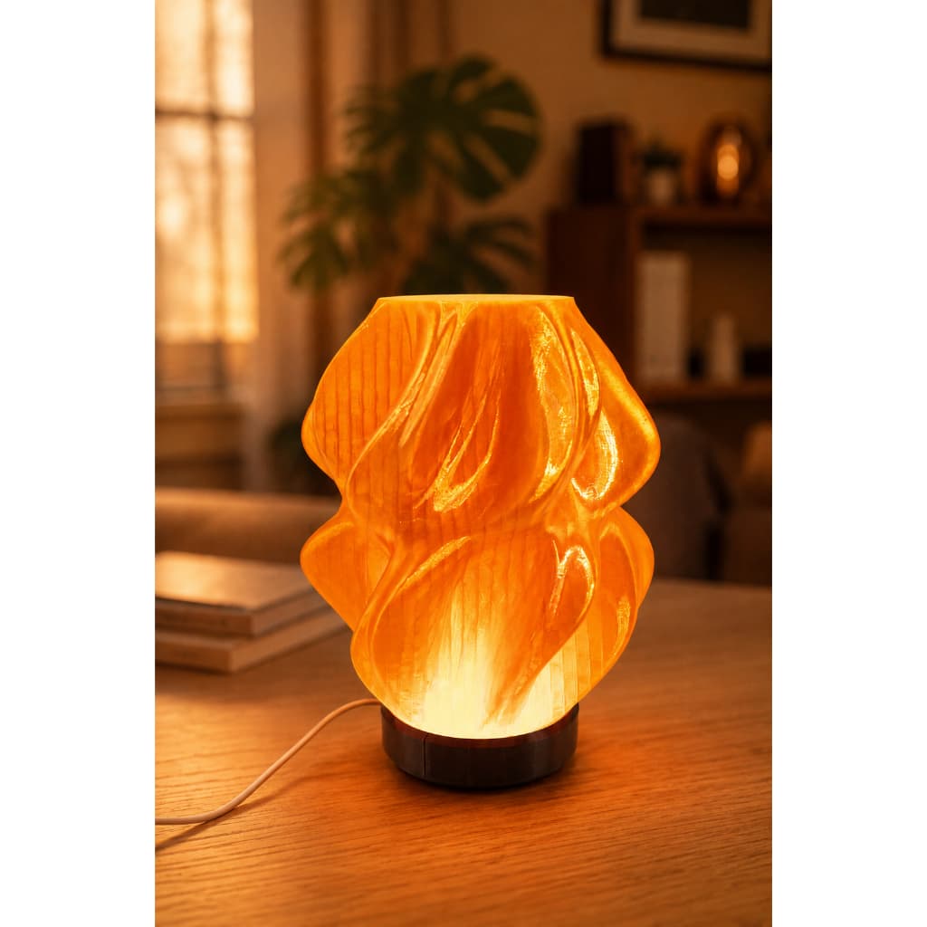 Abajur Luminária De Mesa Moderno Decorativo Laranja - Flux