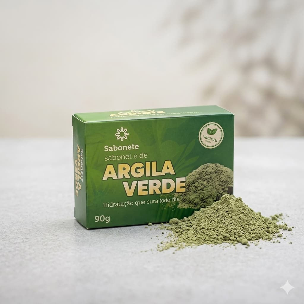 Sabonete Argila Verde Nativa Brasil 90g Limpeza Controle Oleosidade