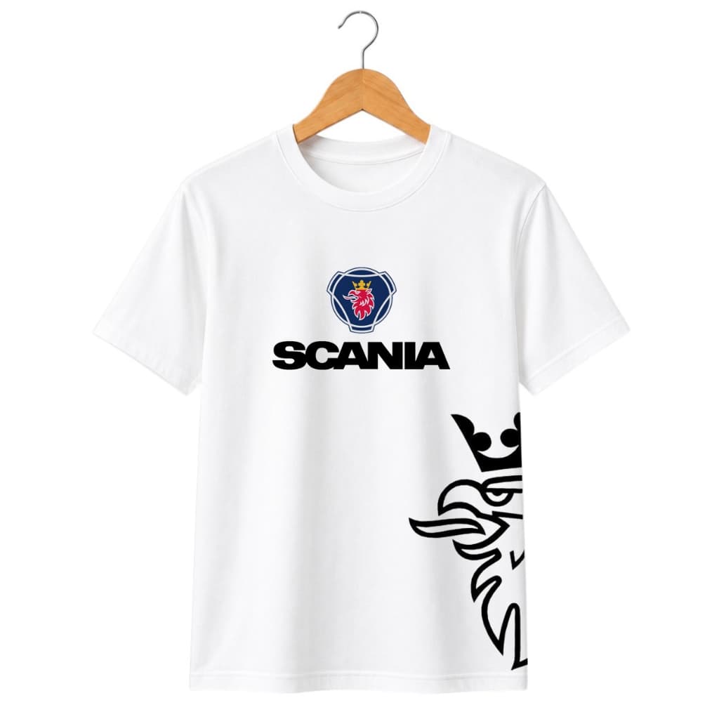 Camiseta Para Caminhoneiro Caminhão Scania Camisa Malha Algodão Fio 30.1