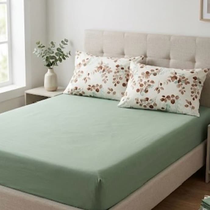 Jogo de lençol com elástico e Fronha em malha 100%Algodão. CAMA QUEEN.ROUPA DE CAMA