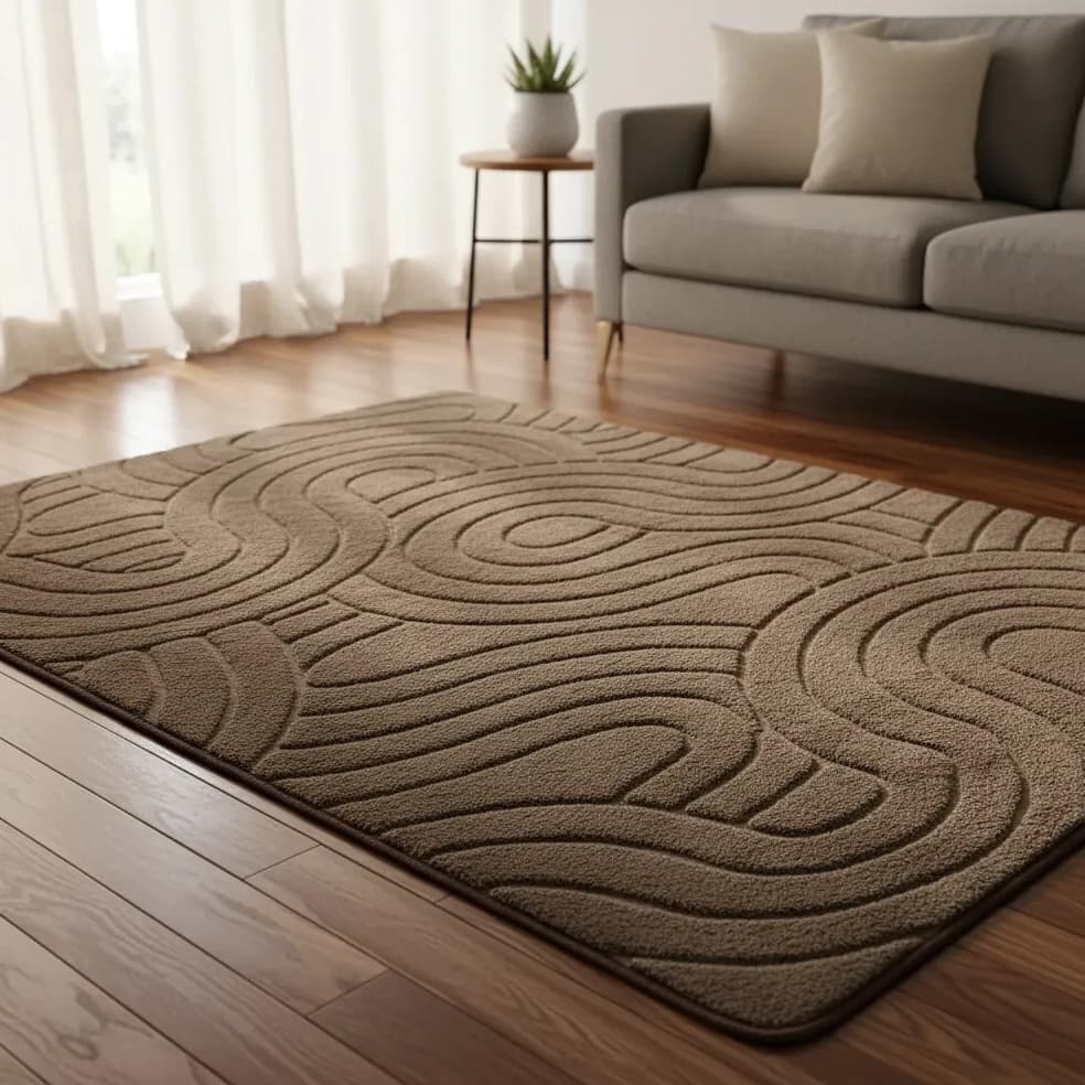 Tapete sala quarto  com relevo pelo baixo com relevo em jacquard macio antiderrapante
