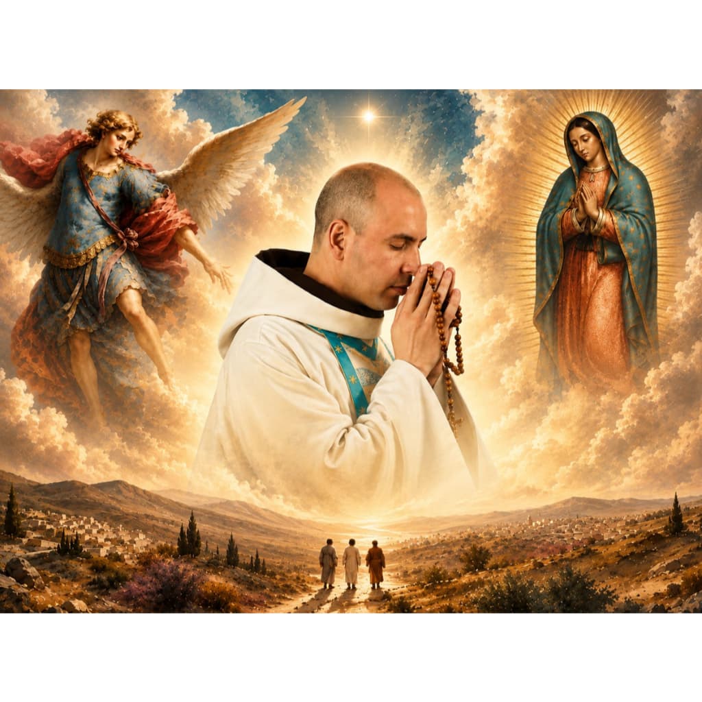 Quadro Decorativo Religioso Frei Gilson Nossa Senhora Anjo