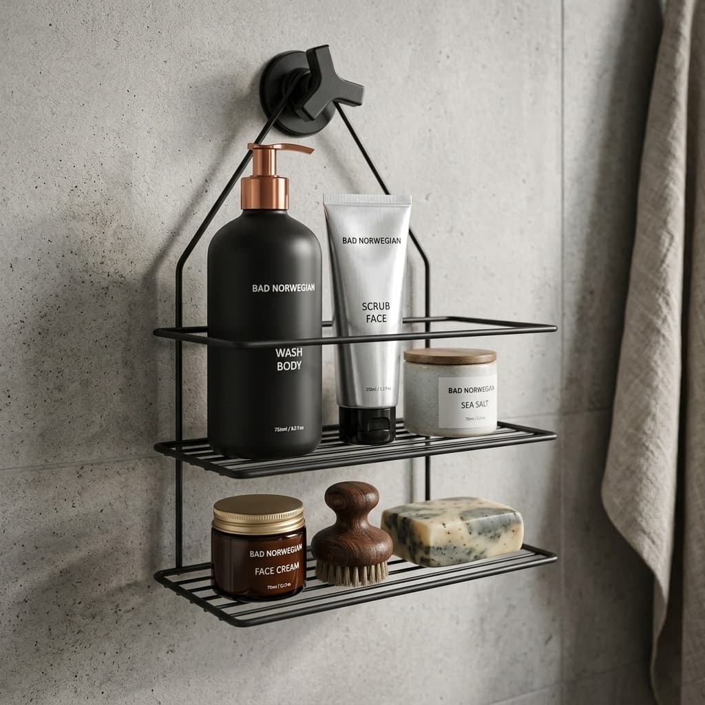 Suporte Prateleira Porta Shampoo Organizador Banheiro 2 Divisórias