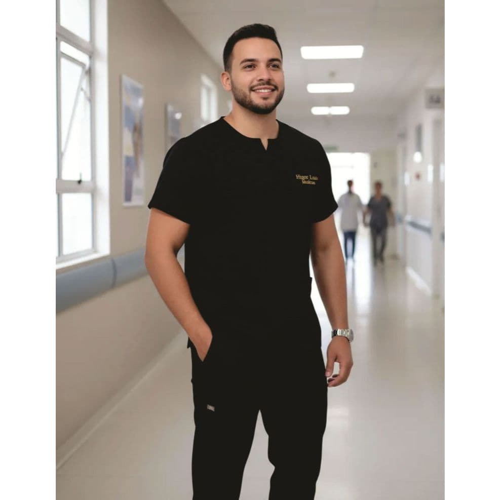 Pijama Cirúrgico Masculino Preto com elastano