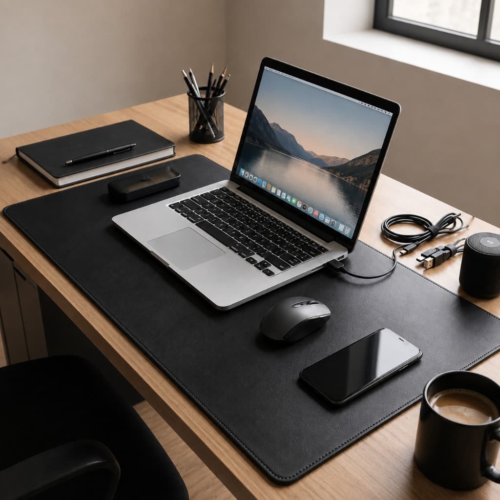 Mouse Pad Grande Gamer 90x40 70x30 Couro Ecológico Desk Pad Antiderrapante Escritório Premium