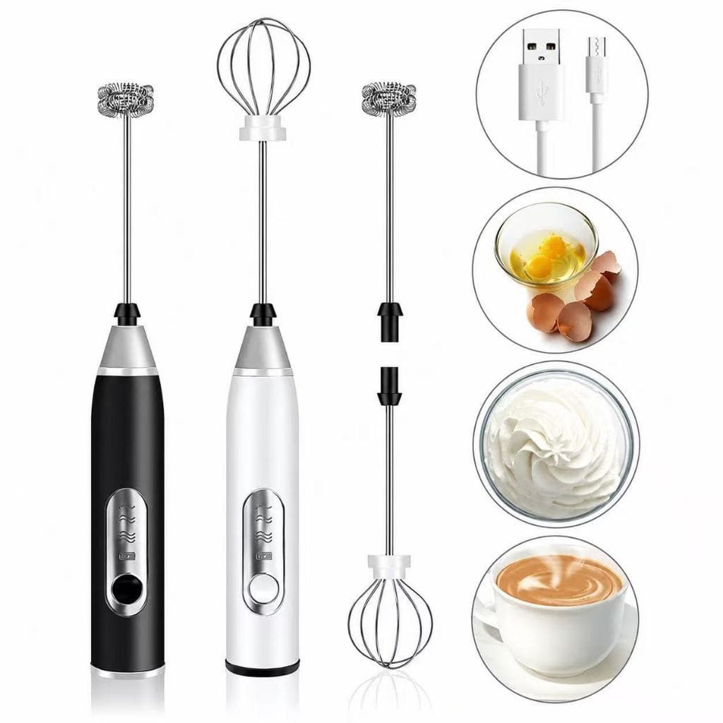 Batedor Misturador Mixer Elétrico para Bebidas Leite Café Clara de Ovo 2 em 1