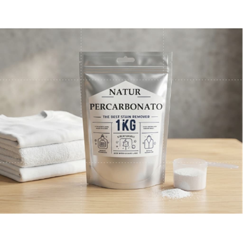 Percarbonato de Sódio 1kg  Clareador Natural com Oxigênio Ativo  Remove Manchas Difíceis + Colher dosadora 30gr