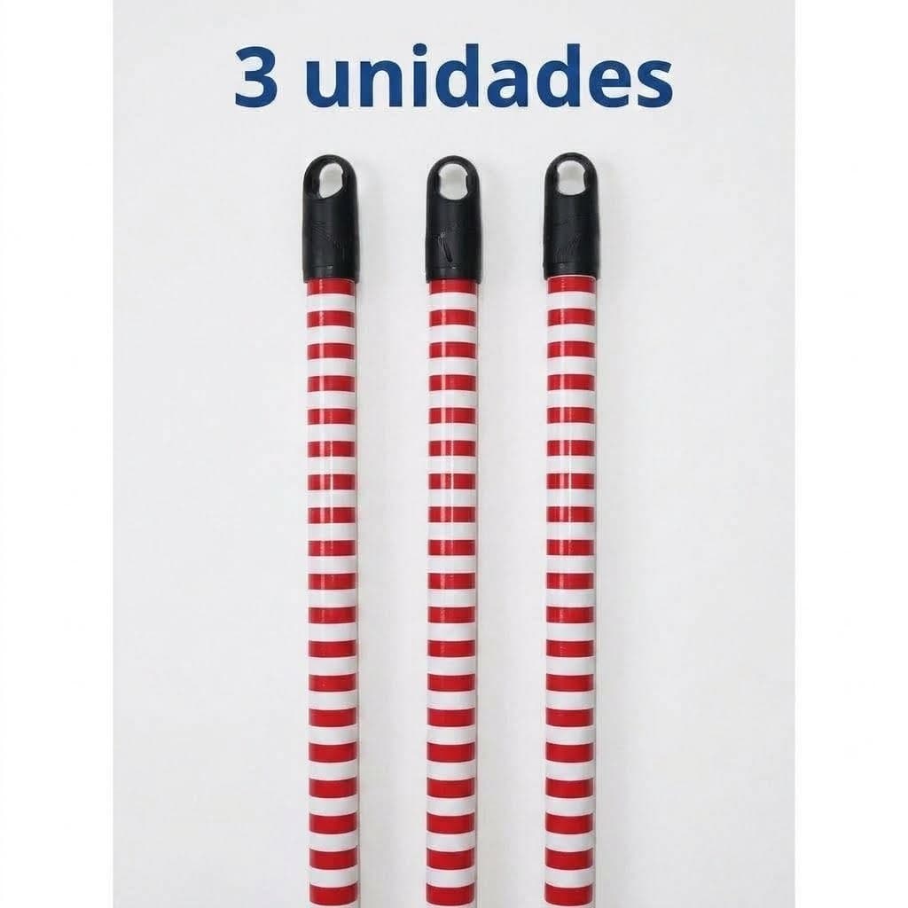 Kit 3 cabos de madeira medindo 1,20cm para Vassouras e Rodos