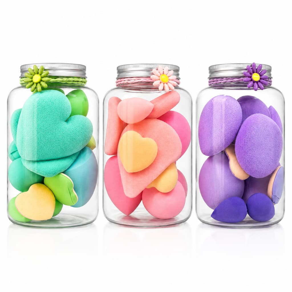 Kit Esponjas de Maquiagem 12 Unidades – Para Base, Corretivo e Contorno