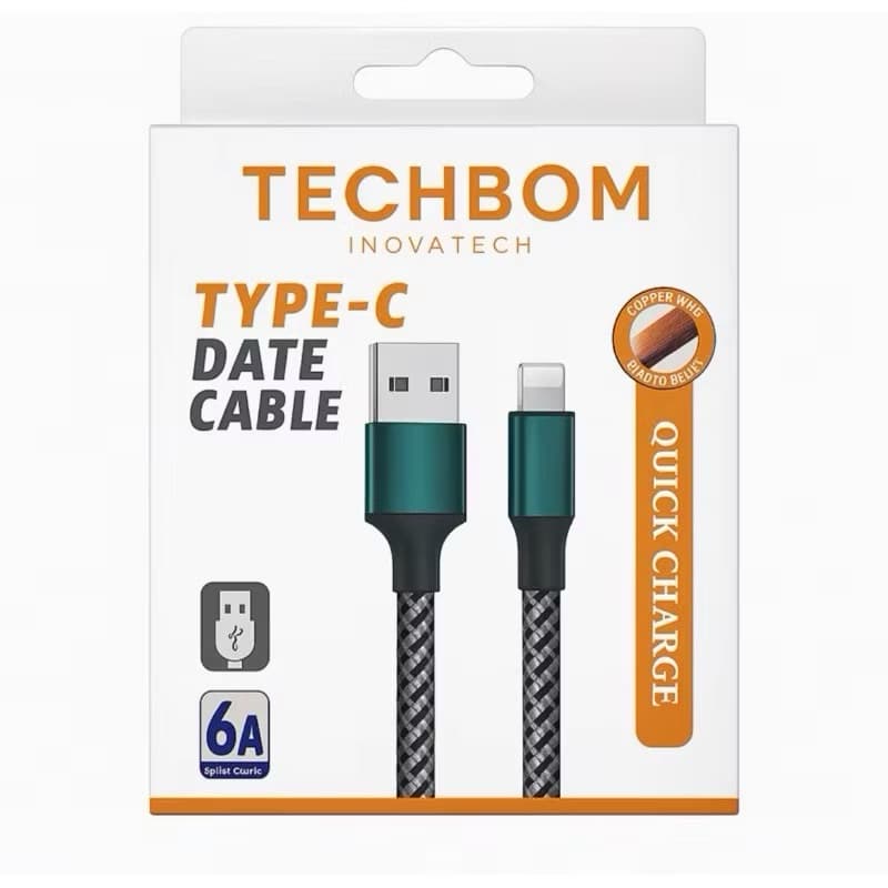 Cabo Turbo 6A USB Reforçado Rápido iPhone