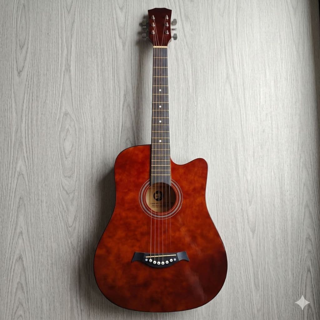 Violão Acústico Cordas de Aço Marrom Roldana Resistente Ótima Qualidade Iniciantes