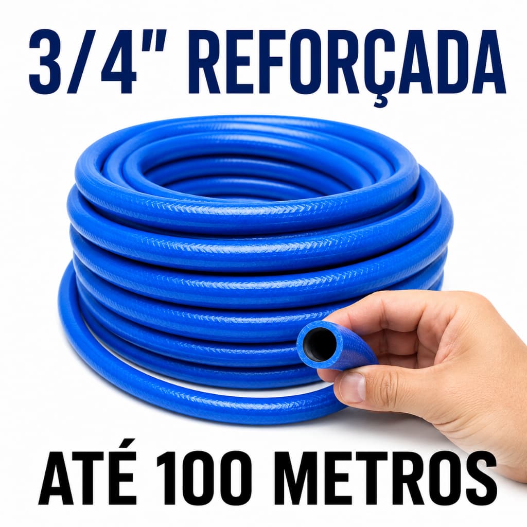 Mangueira Poço Artesiano Reforçada 3/4 Polegada Grossa Forte 20 30 40 50 60 100 Metros Irrigação