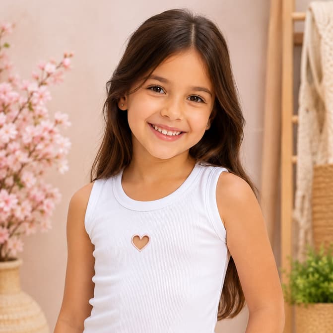 Blusa Infantil Canelada Regata Ribana Premium Casual Menina Fashion
