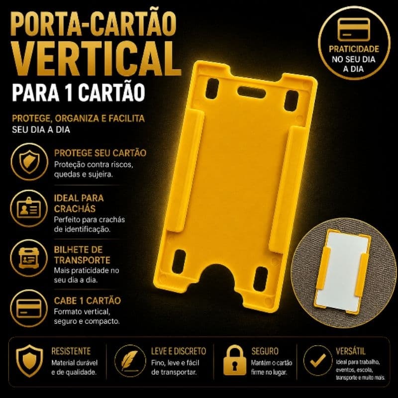 10 unidades de Porta Cartão Plástico Vertical (NÃO ACOMPANHA PRESILHA JACARÉ)