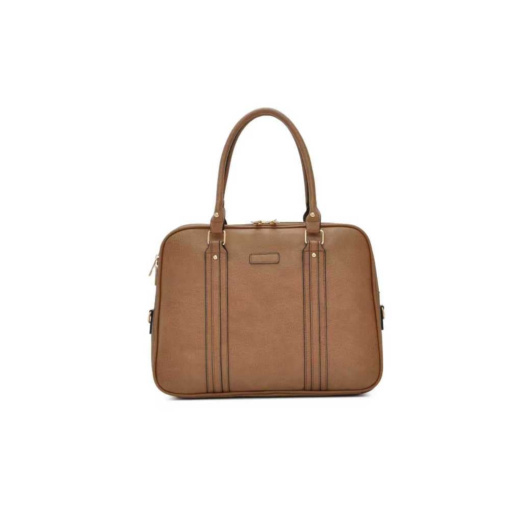 Bolsa para portátil, 3 ziper / couro sintética / alça comprida.