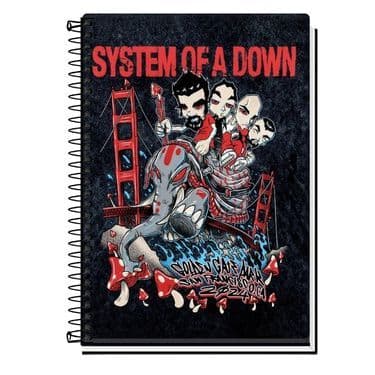 Caderno System of a Down | Caderno Escolar 1 a 20 Matérias | Caderno Universitário | Divisórias | Material Escolar | Roc