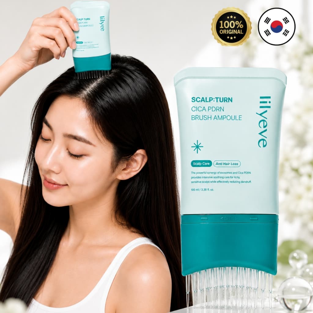 Lilyeve Scalp Turn Cica PDRN Brush Ampoule 100ml Serum Capilar Com Aplicador Coreano Original