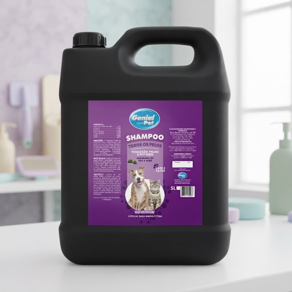 Shampoo Todos os Pelos Uva + Açaí 5L Genial Pet para Cães e Gatos