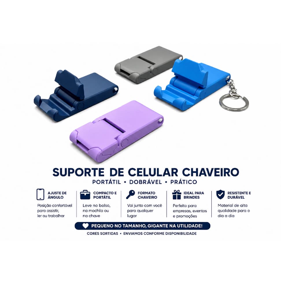 Suporte de Celular Chaveiro Dobrável para Brindes