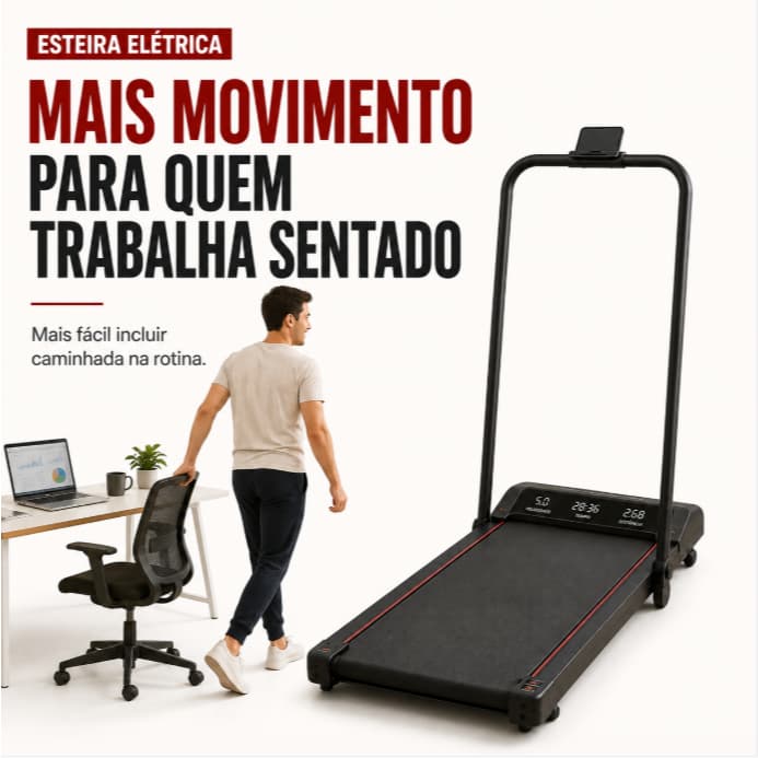 Esteira Elétrica - Volte a se Movimentar Depois de Horas Sentado - Compacta 1–10 KM/H