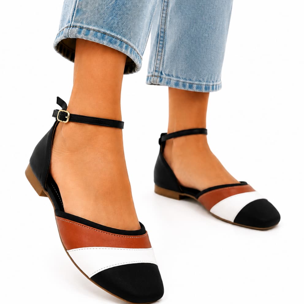 Sapatilha Salomé Feminina Bico Quadrado Tira Confortável Casual Elegante