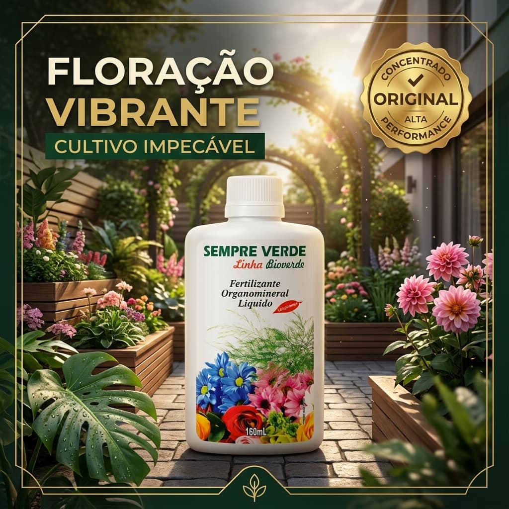 Fertilizante Sempre Verde 160ml Fertilizante ORGANOMINERAL para Plantas e Flores Líquido Concentrado