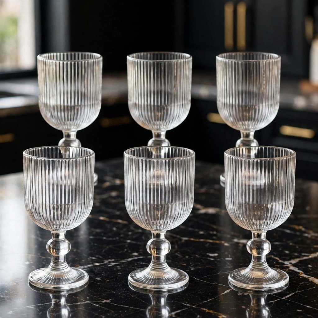 Conjunto 6 Tacas Vidro Elegantes 340ml Resistente Design Classico Drinks Bar