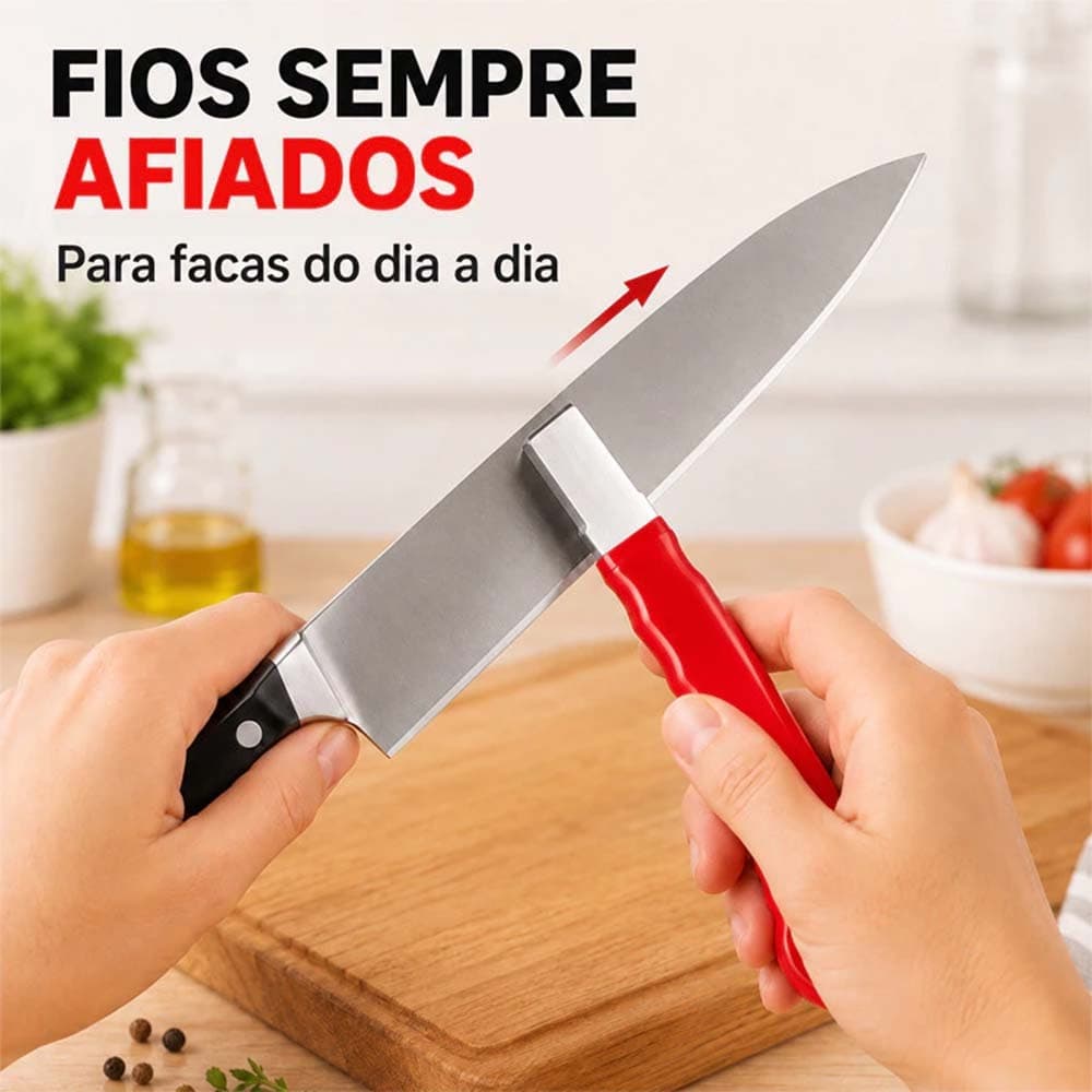 Afiador Profissional de Facas Aço Tungstênio Pedra Diamantada Lâminas Tesoura Jardinagem Cabo Antiderrapante