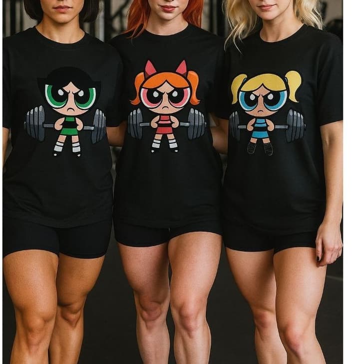 Kit 3 Camisetas Femininas 100% Algodão Meninas Super Poderosas Femininas Academia Fitness Promoção!