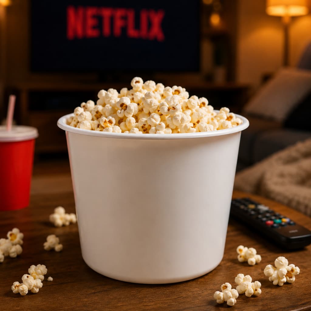 Balde Pipoca 1,5L Plástico Resistente Bowl Cinema Rosa