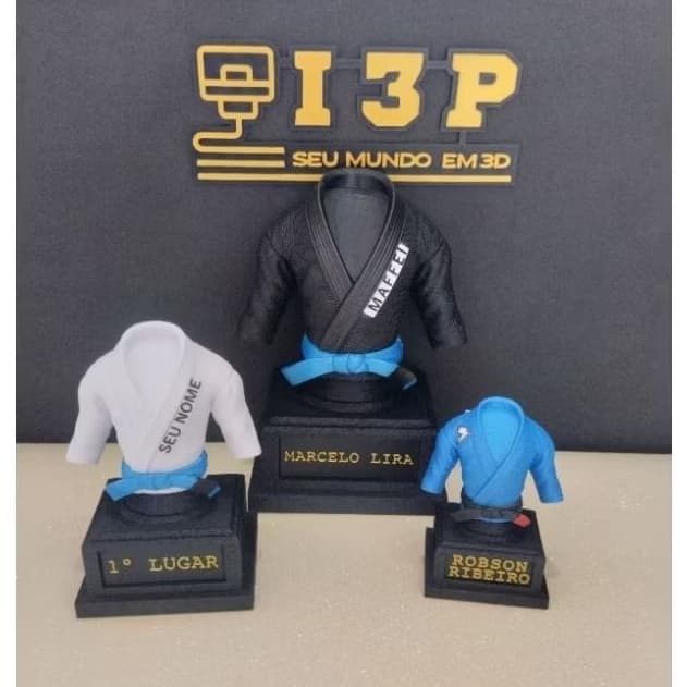 kimono troféu personalizado jiu-jitsu judô karatê artes marciais decoração
