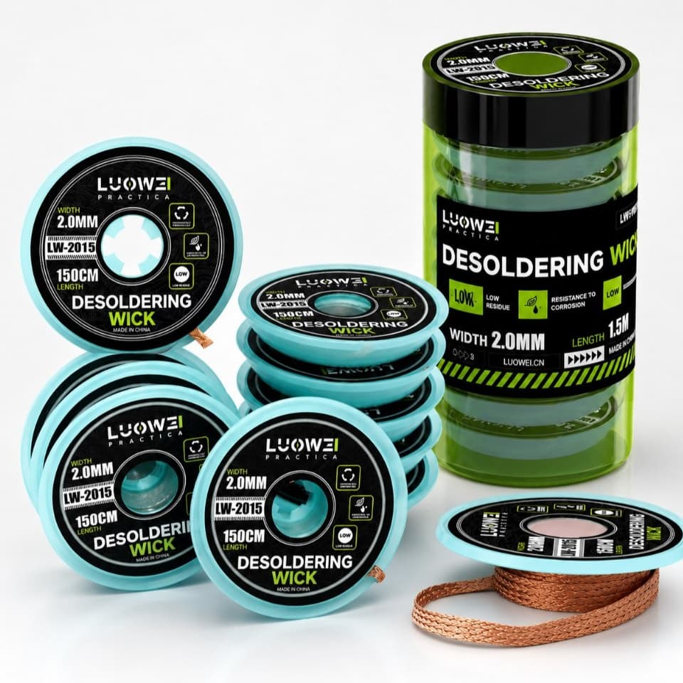 Kit Com 10 Fita Malhas Dessoldadora Luowei Lw-2015 2,0mm