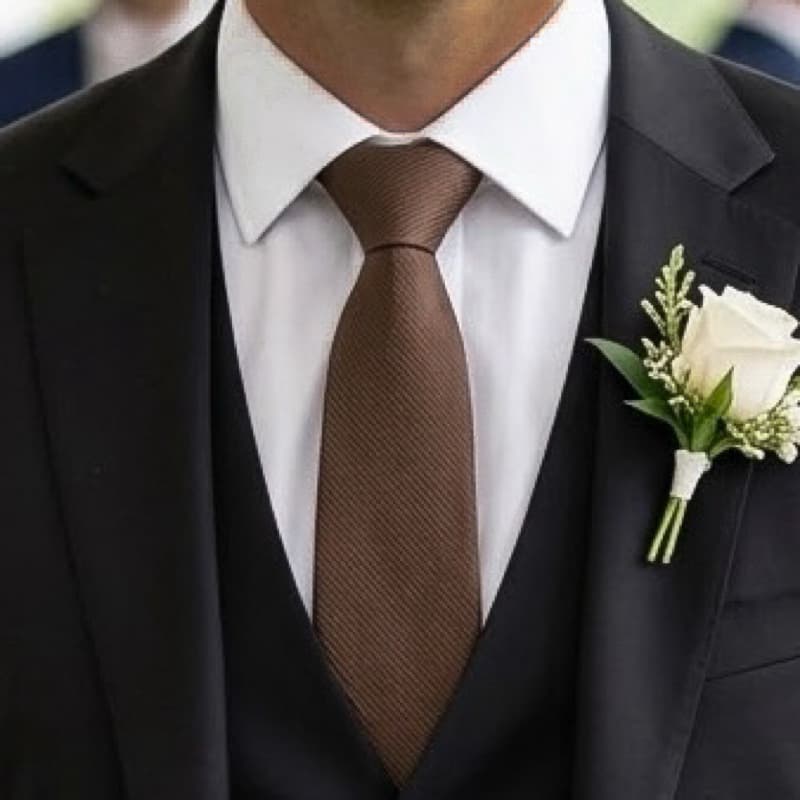 3 à 12 Gravatas Slim Marrom Padrinhos de Casamento, Masculina, Jacquard, Elegante, Social